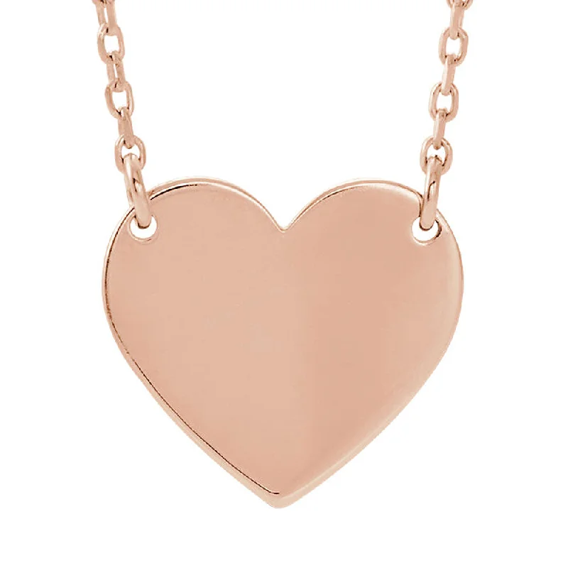 Limited-Time Jewelry Sale – Don't Miss Out On Dazzling Discounts 14k Yellow, White or Rose Gold Engravable 11 x 12mm Heart Necklace