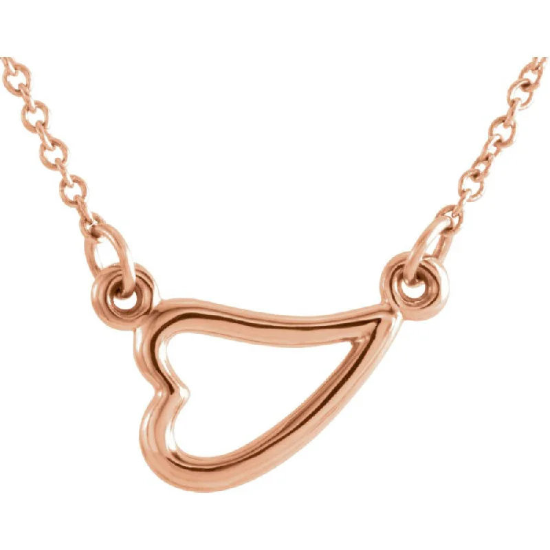 Upgrade Your Collection With Our Limited-Time Jewelry Sale 14k Yellow, White or Rose Gold Small Sideways Heart Necklace, 16-18 In