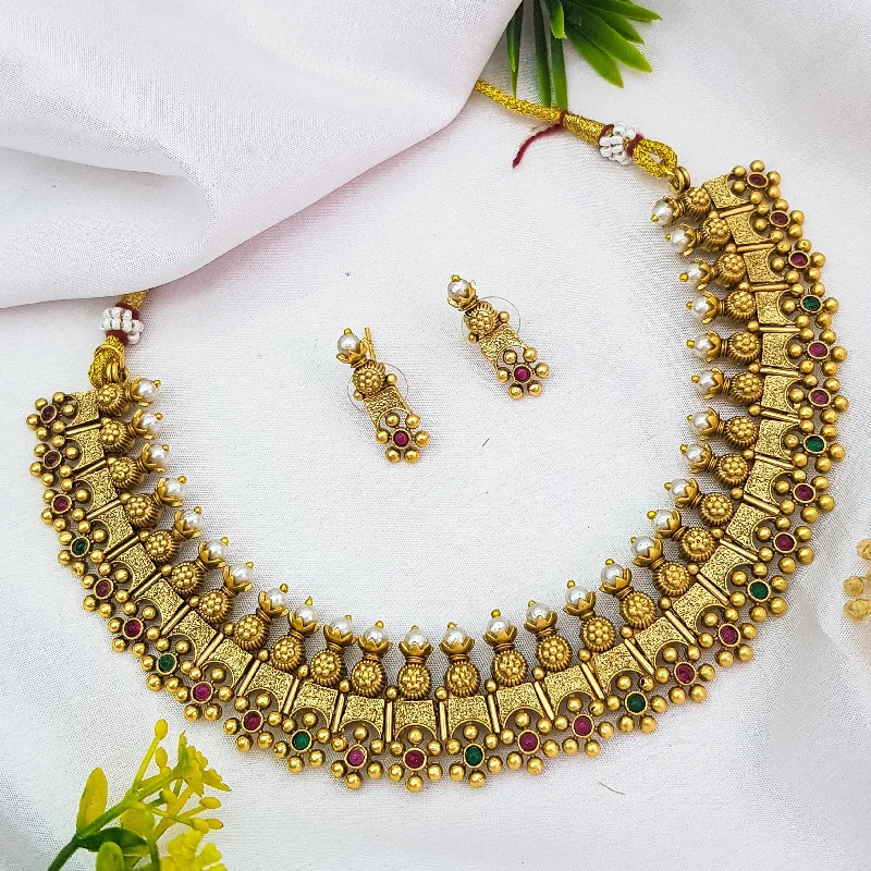 Best Jewelry Sale Prices – Limited-Time Offer Gold plated Multi colored stone Necklace Set