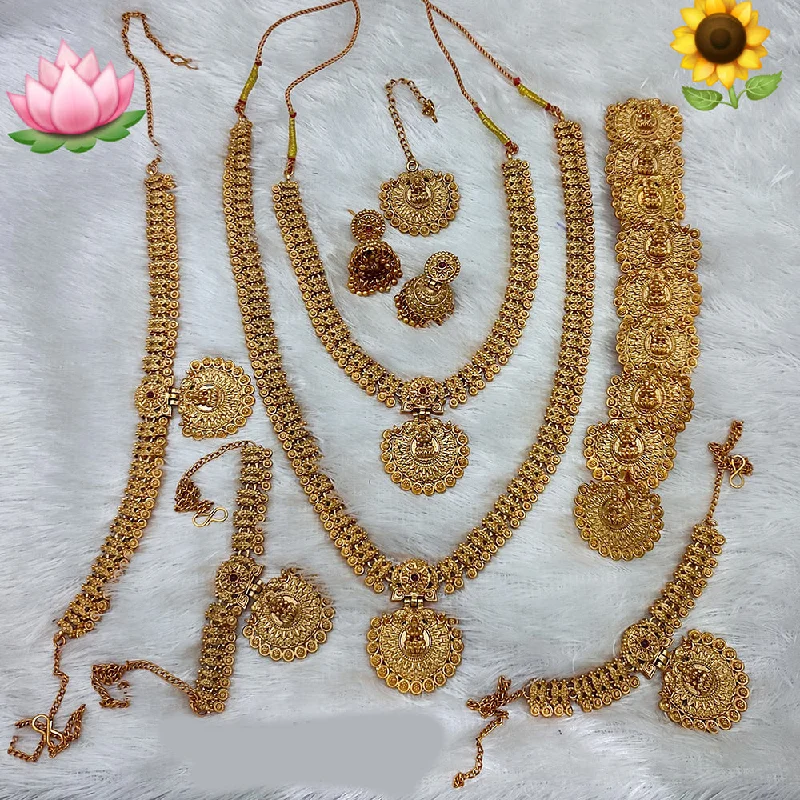 Personalized Jewelry Sale – Unique Gifts At Low Prices Lucentarts Jewellery Gold Plated Temple Bridal Set