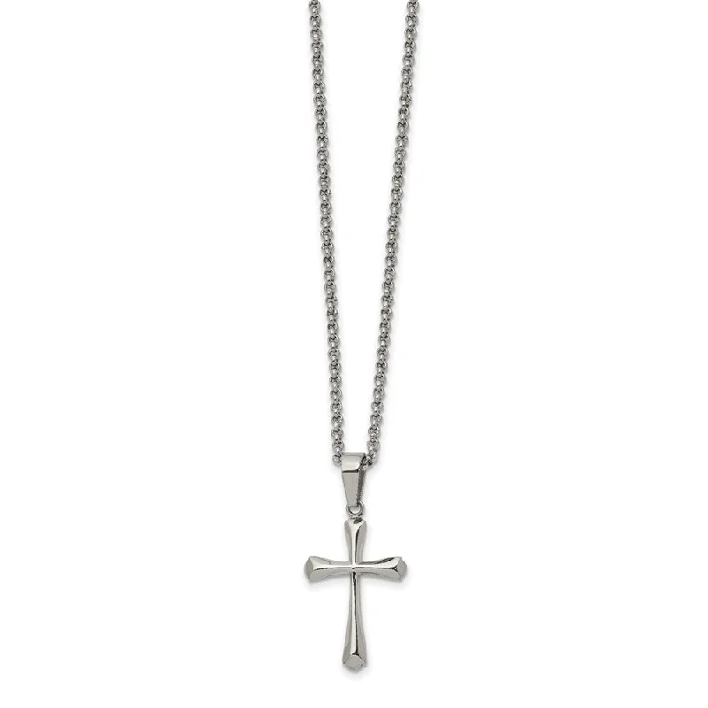 Must-Have Jewelry At Irresistible Discounts Stainless Steel Polished Cross Necklace, 22 Inch