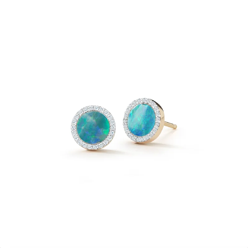 Shop Fine Jewelry With Exclusive Savings 14kt Opal and Diamond Studs