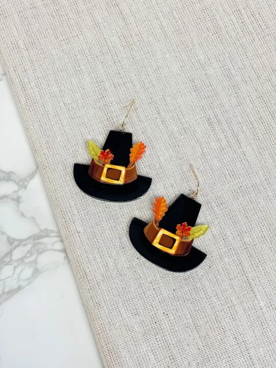 Flash Sale On Stunning Jewelry – Don't Miss Out Acrylic Pilgrim Hat Dangle Earrings