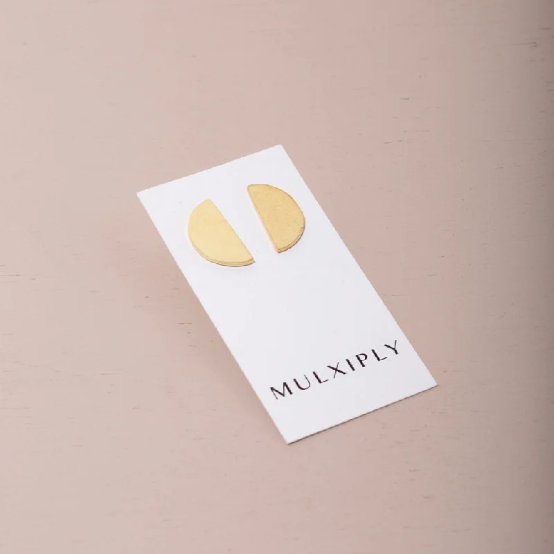 The Perfect Jewelry Piece At The Perfect Discount Balance Half Circle Stud - Brass