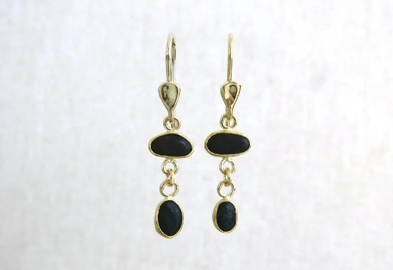 Big Savings On Your Favorite Jewelry Pieces Black Pebble Double Drop Earrings