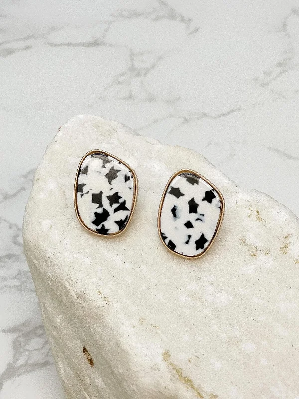 Shine Without Limits – Jewelry Sale Happening Now Black & White Stone Post Earring