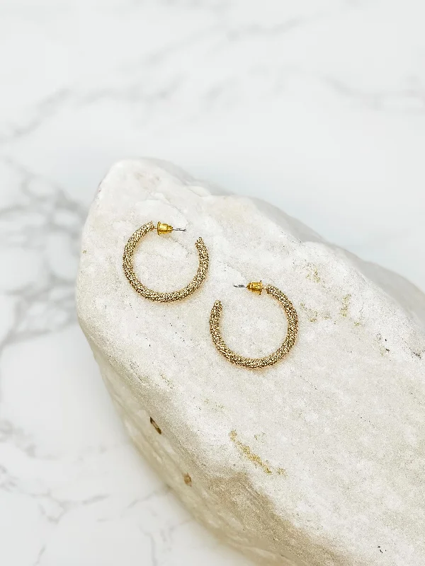 Get The Sparkle You Love At Prices You Adore Cable Twisted Hoop Earrings - Gold