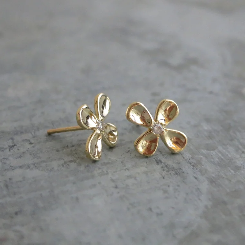 Celebrate Every Occasion With Sparkling Savings Carved Four Petal Diamond Studs