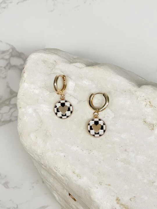 Must-Have Jewelry Pieces At Reduced Prices Checkered Heart Huggies