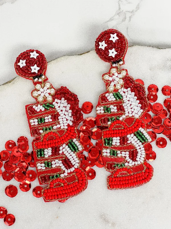 Grab Stylish Jewelry Before The Sale Ends Christmas 'Mama' Beaded Dangle Earrings