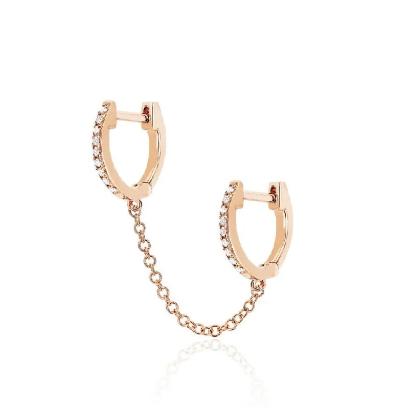 Flash Sale On Stunning Jewelry – Limited Stock Available Diamond Double Huggie Chain Earring