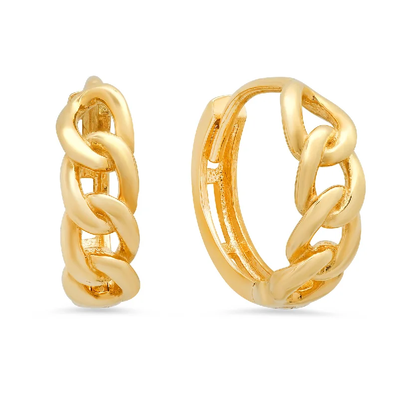 Chic And Stylish Jewelry At Discounted Prices Cuban Link Chain Huggie Earrings