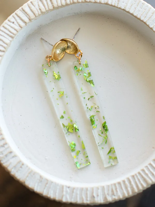 Flash Sale On Stunning Jewelry – Don't Miss Out Desert Glow Bar Drop Earring - Green Speckle