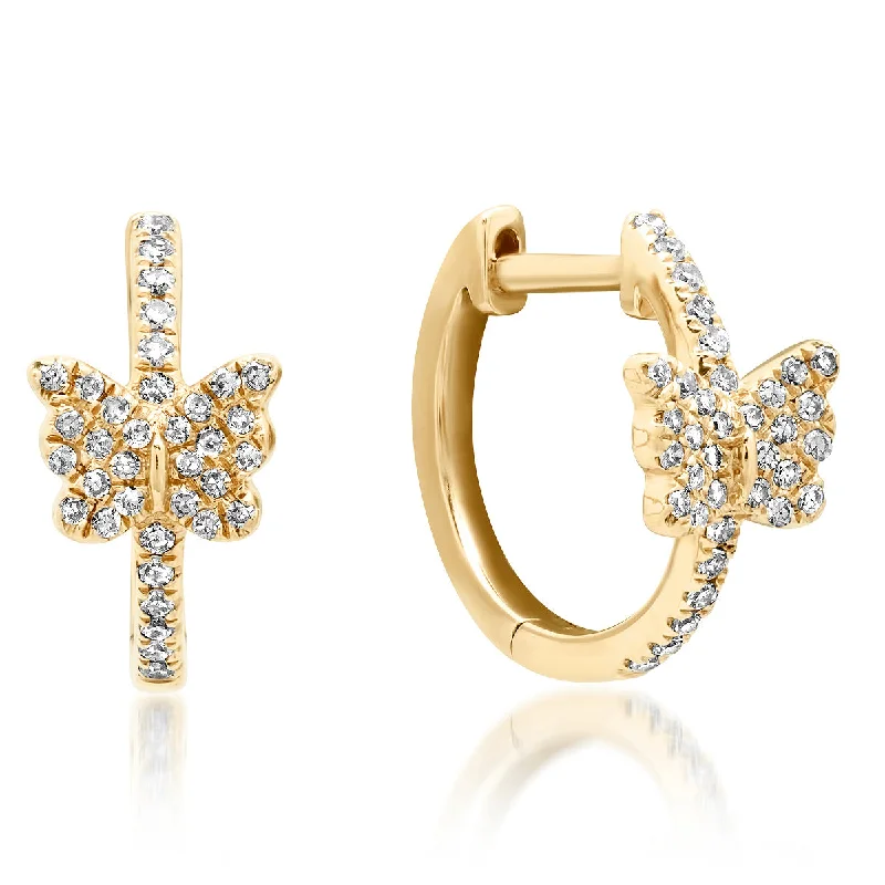 Luxury Jewelry Clearance – Shop Premium Styles Now Diamond Butterfly Huggie Hoop Earrings