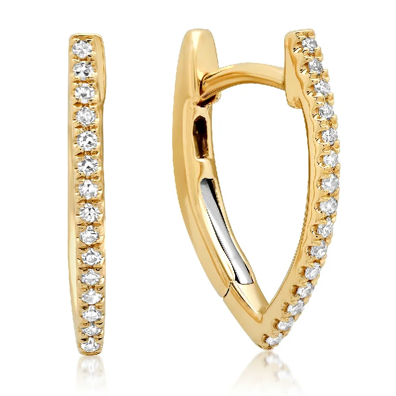 Make Every Moment Shine – Jewelry Discounts Available Diamond V Shape Huggie Hoop Earrings