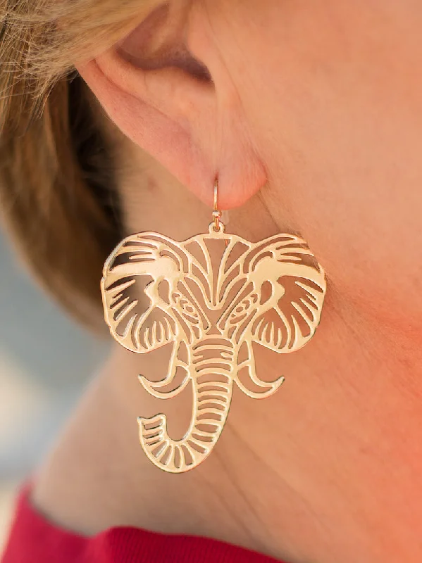 Limited-Stock Jewelry Sale – Once It's Gone, It's Gone Elephant Face Earrings - Gold