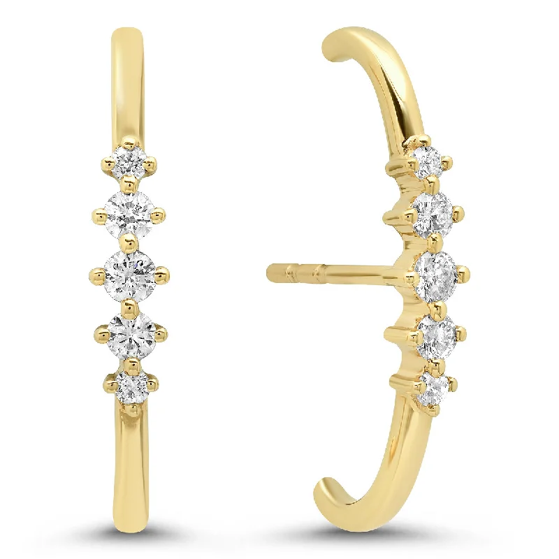 Unmissable Jewelry Discounts – Elevate Your Look For Less Five Diamond Suspender Lobe Cuff Earrings