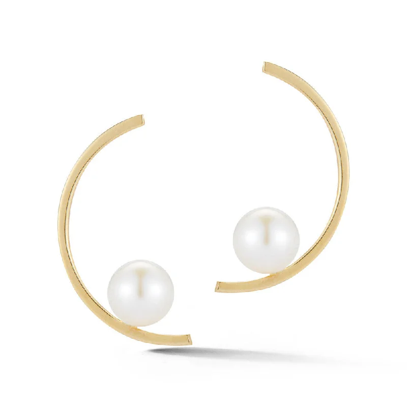 Flash Sale On Stunning Jewelry – Don't Miss Out 14kt Gold Half Moon Pearl Earring