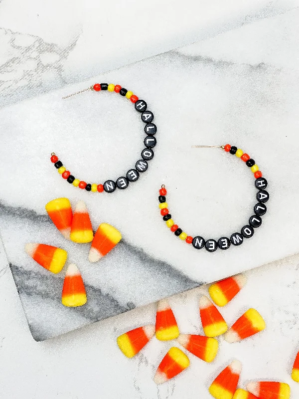 Don't Miss Out – Shop Elegant Jewelry For Less Halloween Beaded Open Hoop Earrings