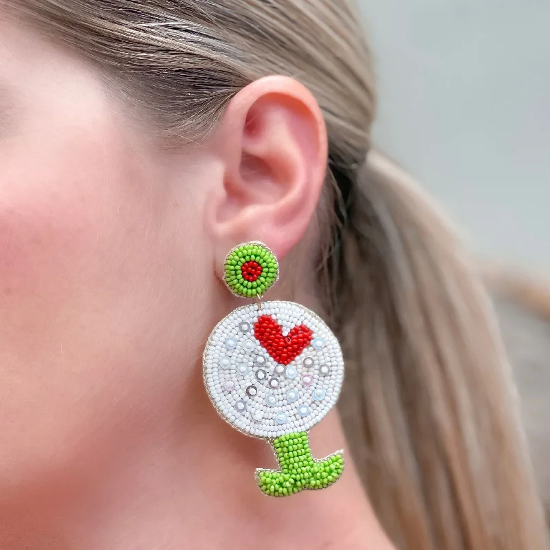 Luxury Jewelry Sale – Elegant Styles At Unbeatable Prices Heart Golfball Beaded Dangle Earrings