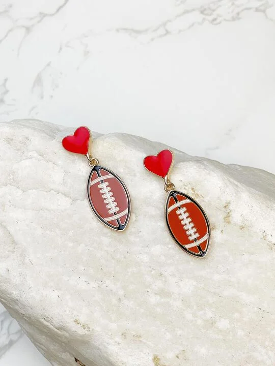 Unmissable Deals On Handmade Jewelry Collections Heart Post Football Dangle Earrings