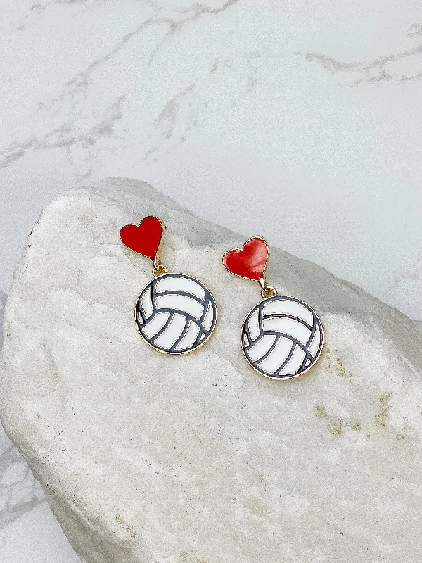 Shine In Style – Shop Jewelry Discounts Today Heart Post Volleyball Dangle Earrings