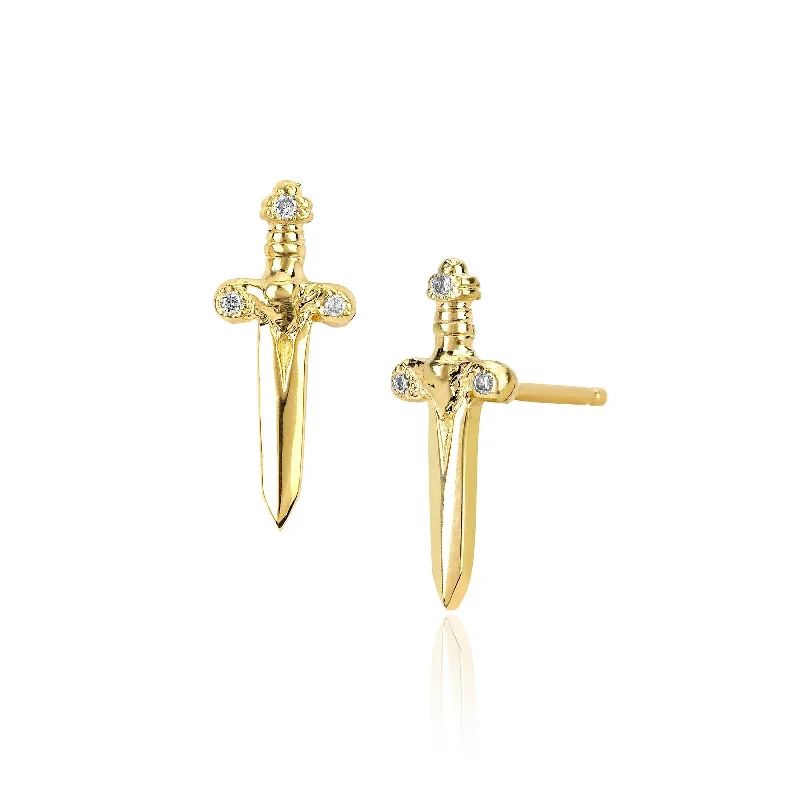 Huge Savings On Premium Jewelry Styles Dagger Studs with Diamonds