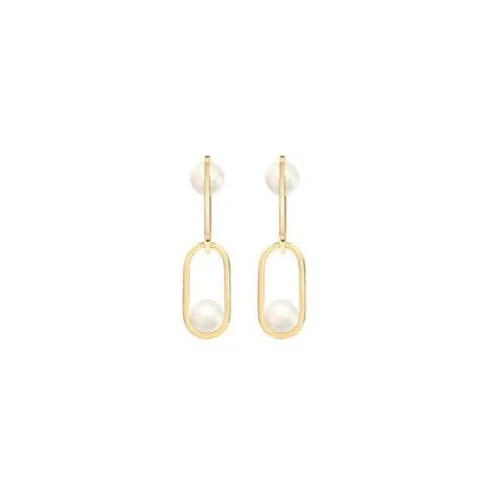 Premium Jewelry At Special Low Prices For A Limited Time Inversion Major Pearl Geometric Chain Drop Earrings