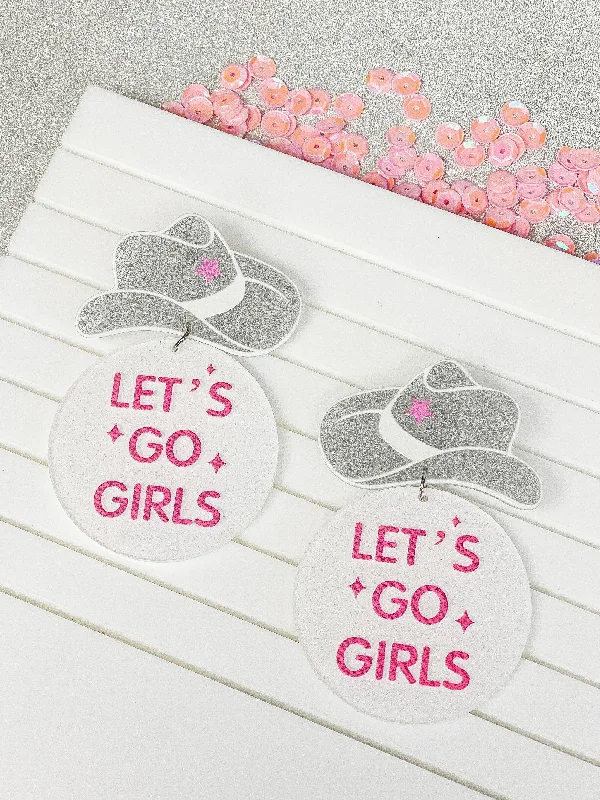 Get Your Favorite Jewelry At The Best Price 'Let's Go Girls' Glitter Dangle Earrings