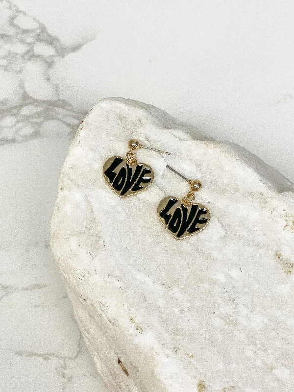 Get The Best Deals On Timeless Jewelry Pieces 'Love' Enamel Heart Dangle Earrings