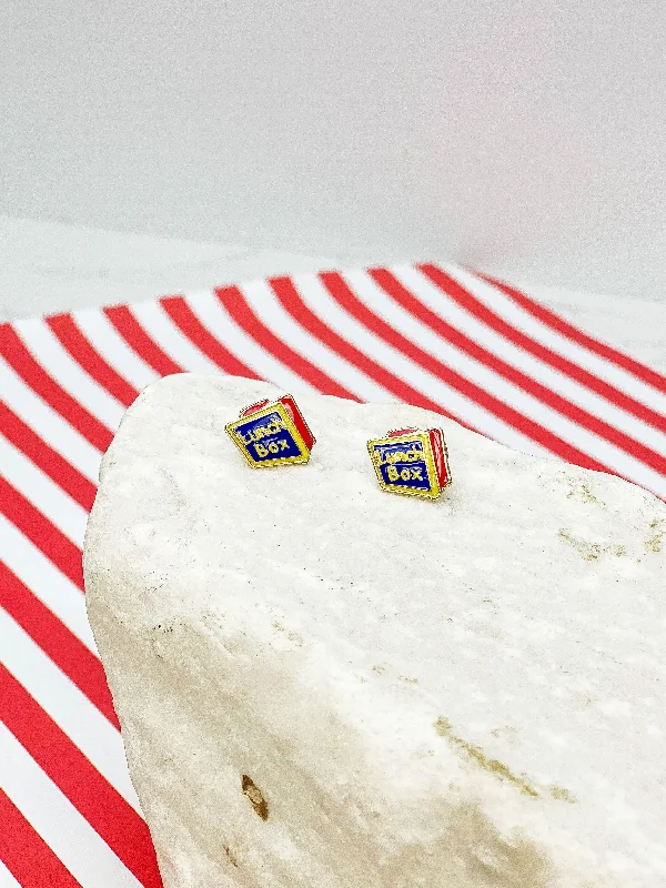 Best-Selling Jewelry Now Available At Special Deals Lunch Box Enamel Studs by Prep Obsessed