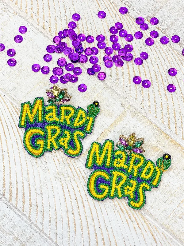 Exclusive Jewelry Bundles At Discounted Rates 'Mardi Gras' Beaded Dangle Earrings