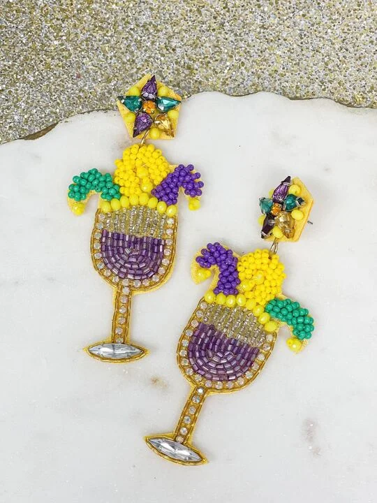 Shop Dazzling Jewelry With Special Promotional Discounts Mardi Gras Cocktail Beaded Dangle Earrings