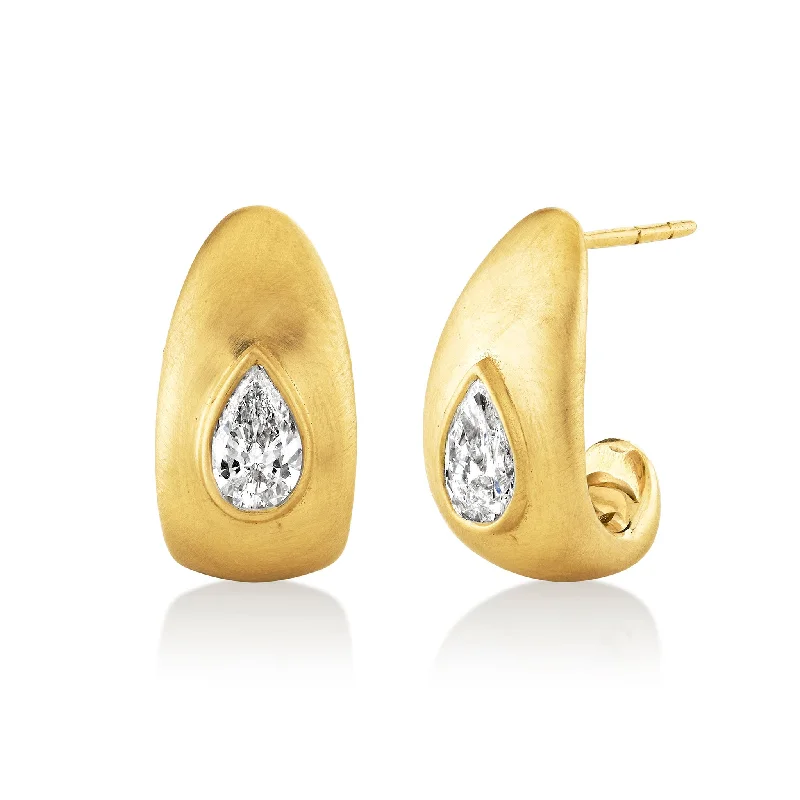 Stunning Jewelry Pieces At The Lowest Prices Ever Medium Tusk Earrings with Water Drop Diamond