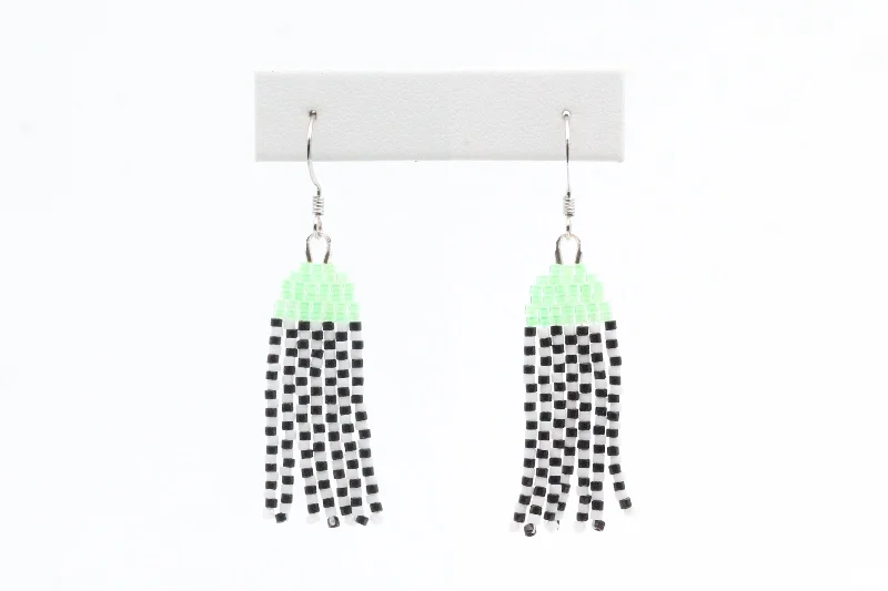 Shine Without Limits – Jewelry Sale Happening Now Mint and Checkerboard Beaded Earrings