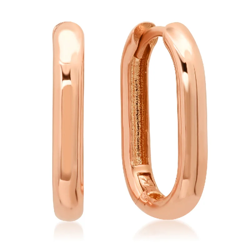 Flash Sale On Exquisite Jewelry – Don't Miss Out Oval Tube Gold Hoop Earring