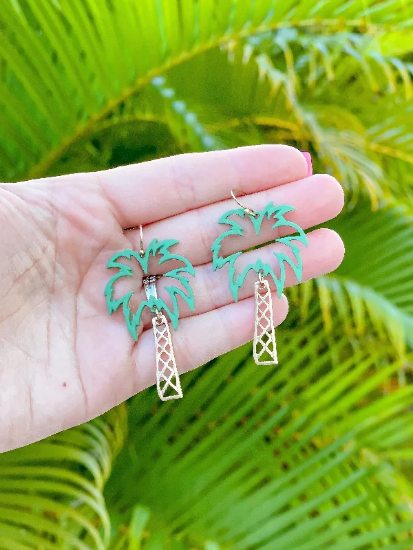 Breathtaking Jewelry At Limited-Time Savings Palm Tree Metal Dangle Earrings