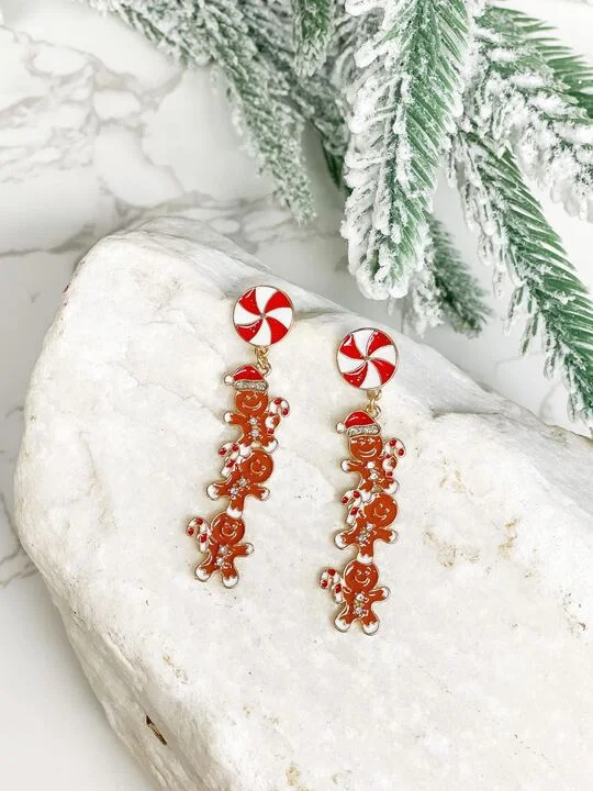 Glamorous Jewelry, Glamorous Deals – Shop Now Pave Gingerbread Cookie Enamel Dangle Earrings