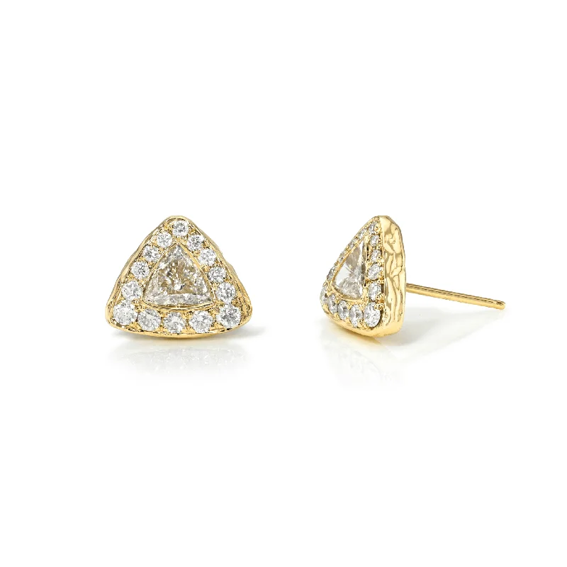 Limited-Stock Jewelry Sale – Once It's Gone, It's Gone Pavé Halo Diamond Trillion Studs