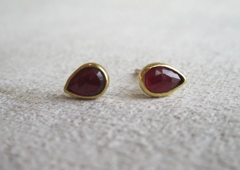 The Perfect Jewelry Piece At The Perfect Price Pear Shaped Rose Cut Ruby Studs