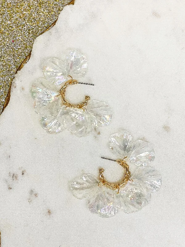 Buy More, Save More On Stunning Jewelry Pieces Pearlescent Shell Petal Hoops