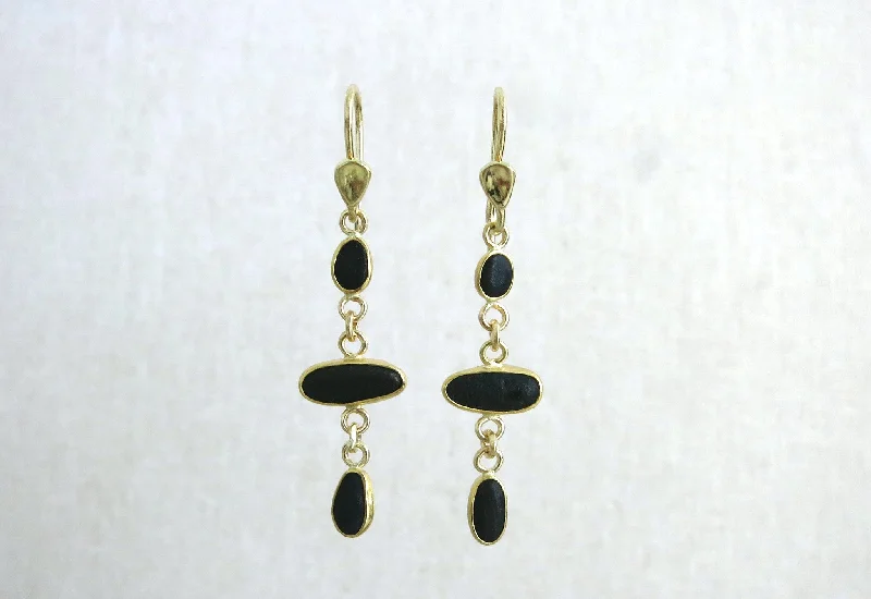 Final Call – Shop Exquisite Jewelry Before It's Gone Black Pebble Triple Drop Earrings | A