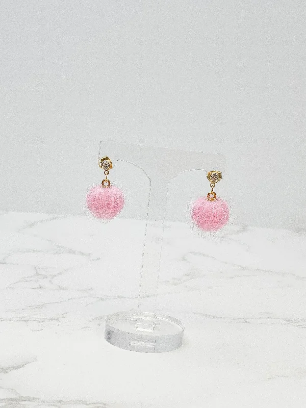 Accessorize For Less – Luxury Jewelry At Affordable Prices Pom Post Dangle Earrings - Pink