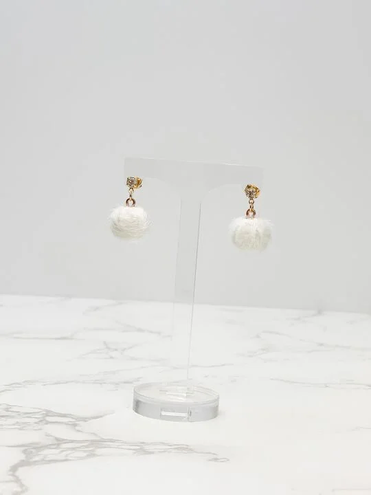 Unlock Unbeatable Jewelry Deals Before They’Re Gone Pom Post Dangle Earrings - White