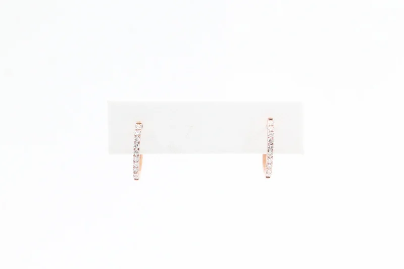 Luxury Handcrafted Jewelry For Elegant Looks Rose Gold Diamond Huggie Hoop Earrings