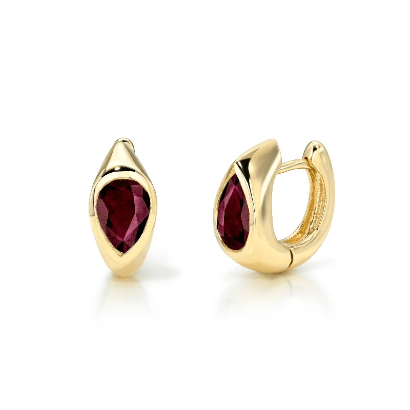 Dazzle With Discounts – Shop Jewelry On Sale Ruby Reverse Pear Hoops