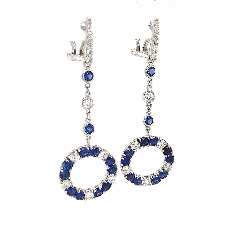 Huge Markdowns On Premium Jewelry Styles Sapphire & Diamond Circle Drop Earrings