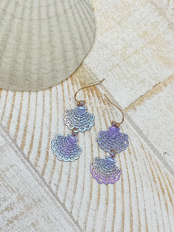 Shop Dazzling Jewelry At The Best Prices Seashell Duo Dangle Earrings - Lavender