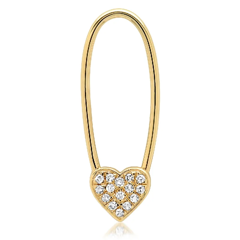 Big Savings On Your Favorite Jewelry Pieces Single Diamond Heart Safety Pin Earring