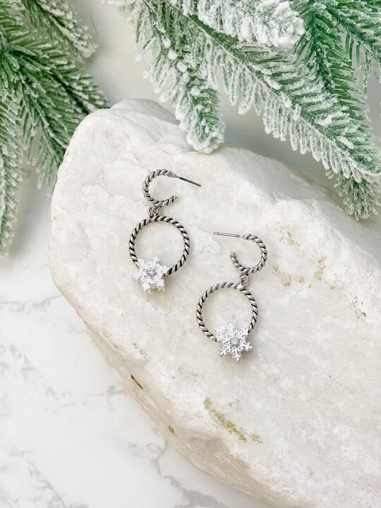 Personalized Jewelry Sale – Unique Gifts At Low Prices Snowflake Charm Braided Hoop Earrings